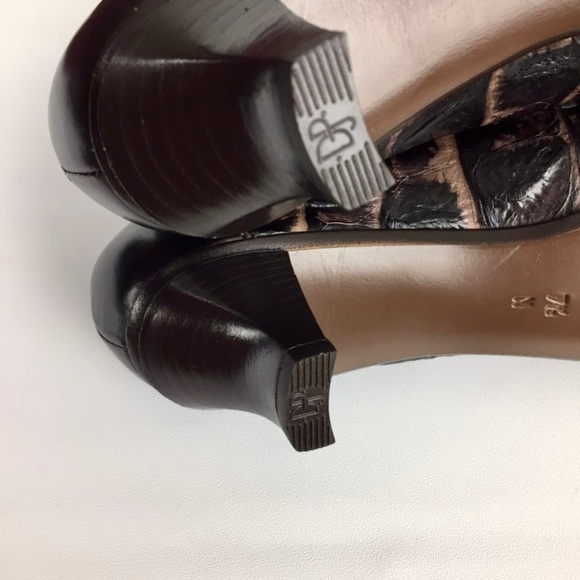 Donald J Pliner Couture Womens Narrow Mallow Brown Croc Print Pumps size 7.5N - Picture 14 of 16